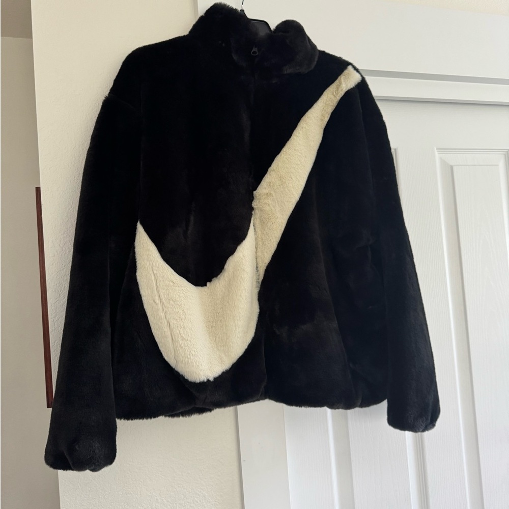 Nike Black and Cream Teddy Jacket